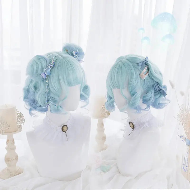 Soft Blue Bob Wig for a Pastel Kawaii Wardrobe Update - wig