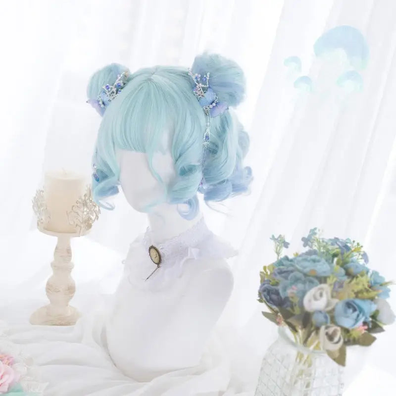 Soft Blue Bob Wig for a Pastel Kawaii Wardrobe Update - wig