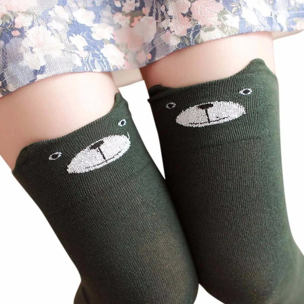 Soft Cotton Animal Thigh Highs for Littles Size XS-XL - stockings