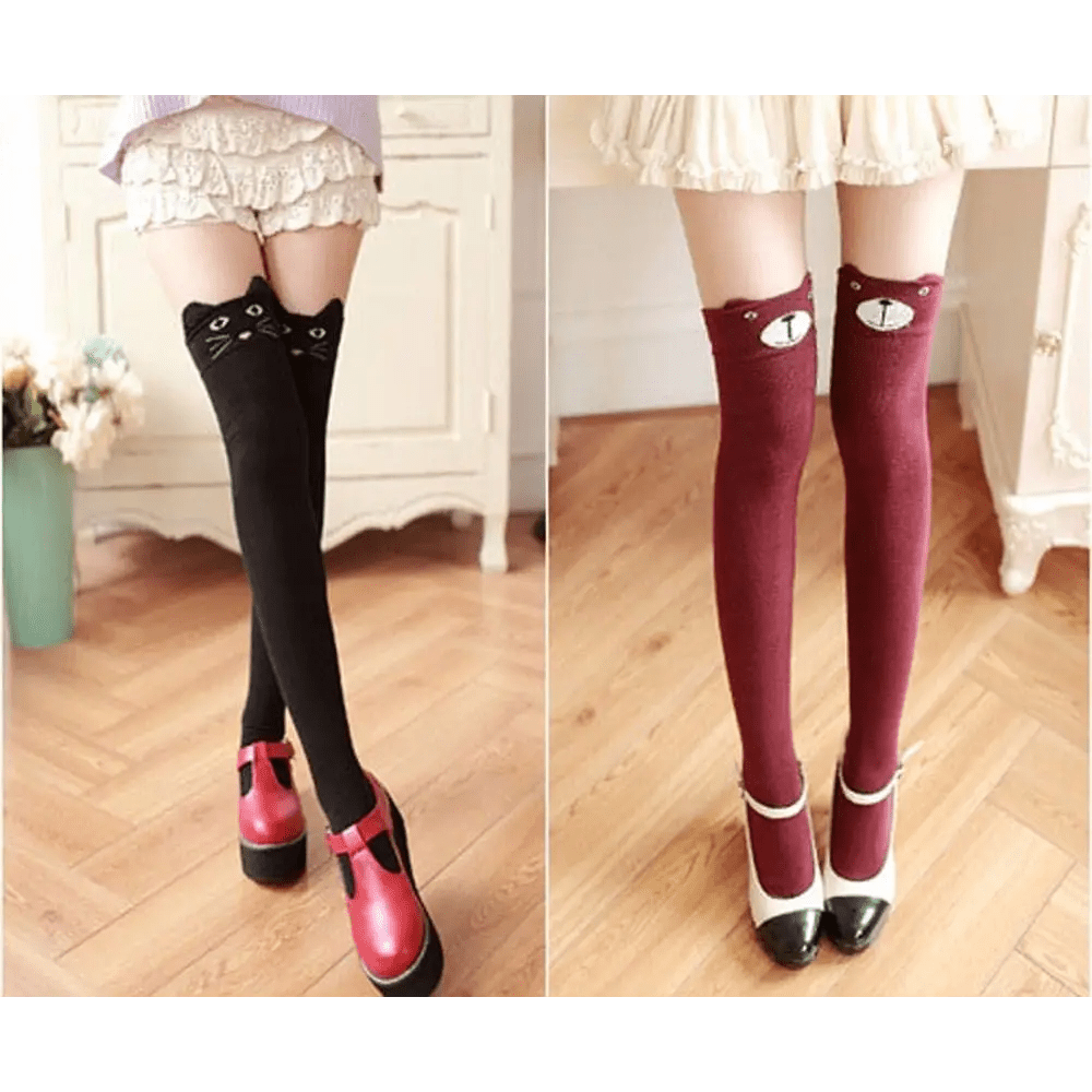 Soft Cotton Animal Thigh Highs for Littles Size XS - XL - Cosparty