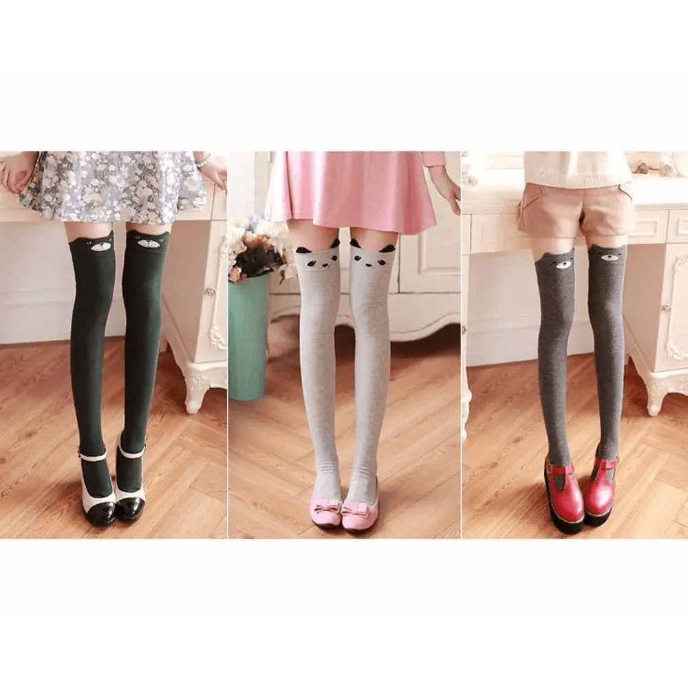 Soft Cotton Animal Thigh Highs for Littles Size XS - XL - Cosparty