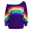 Soft Crewneck Rainbow Sweater for Everyday Pride - Purple / M - sweater