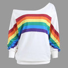 Soft Crewneck Rainbow Sweater for Everyday Pride - White / M - sweater