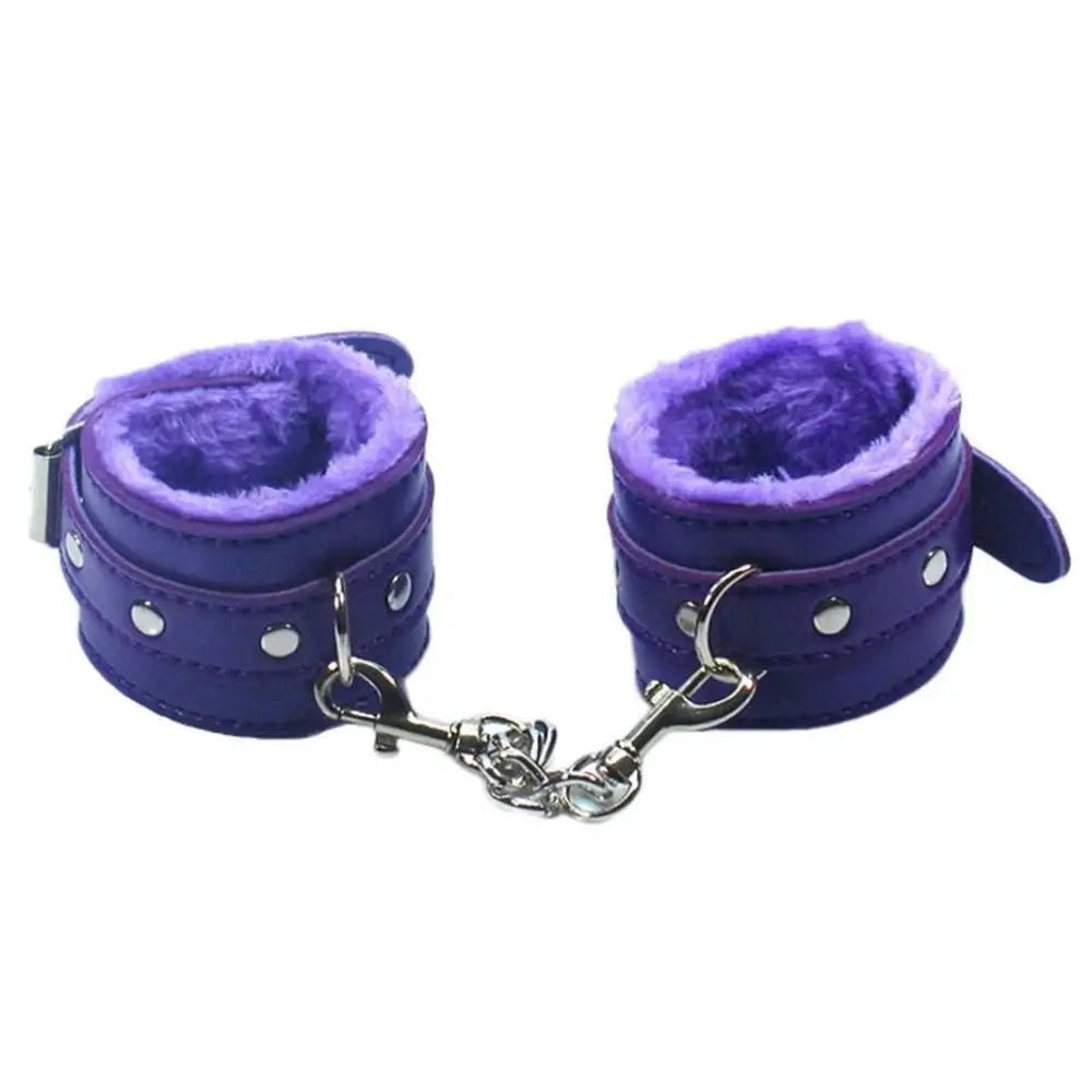 Soft Fur - Lined Purple Handcuffs for Stylish BDSM Exploration - Cosparty