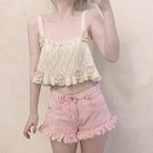 Soft Pink Tulip Accented Angelcore Tank Top - Cosparty