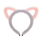 Fuzzy Ear Headbands - Grey/Pink Cat Ears - hair accessory