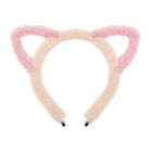 Fuzzy Ear Headbands - Brown/Pink Cat Ears - hair accessory