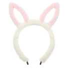 Fuzzy Ear Headbands - White/Pink Bunny Ears - hair accessory