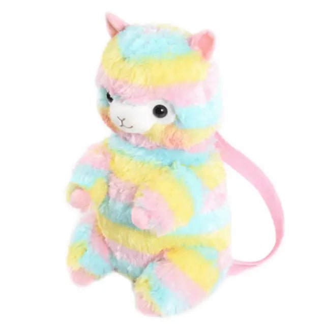 Soft Rainbow Alpacasso Inspired Backpack with Adjustable Straps - Cosparty