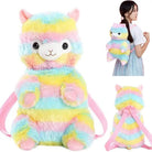 Soft Rainbow Alpacasso Inspired Backpack with Adjustable Straps - Cosparty