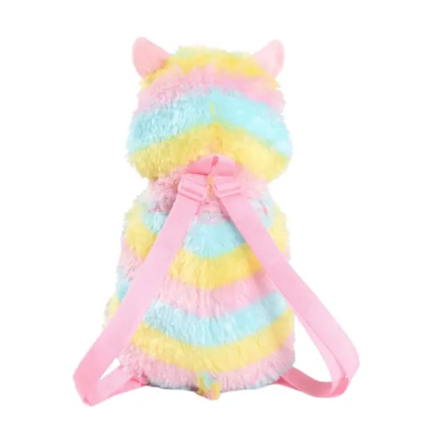 Soft Rainbow Alpacasso Inspired Backpack with Adjustable Straps - backpack