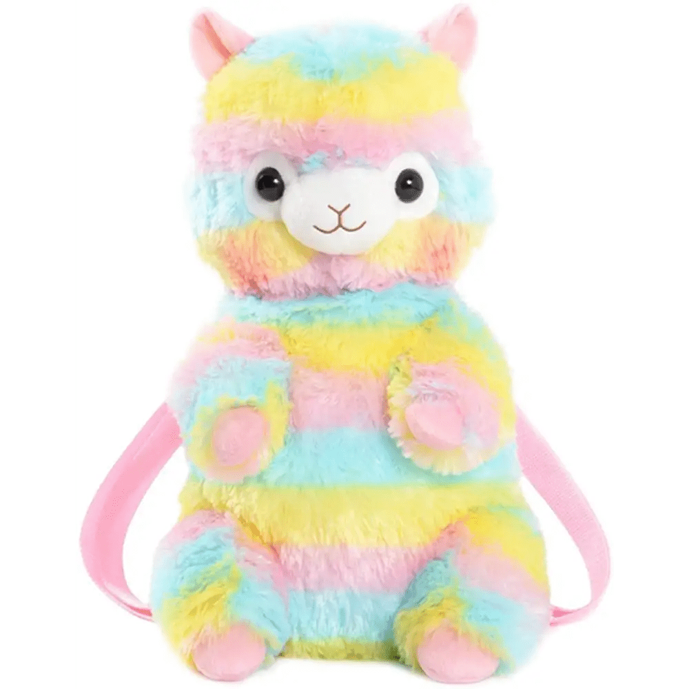 Soft Rainbow Alpacasso Inspired Backpack with Adjustable Straps - Cosparty
