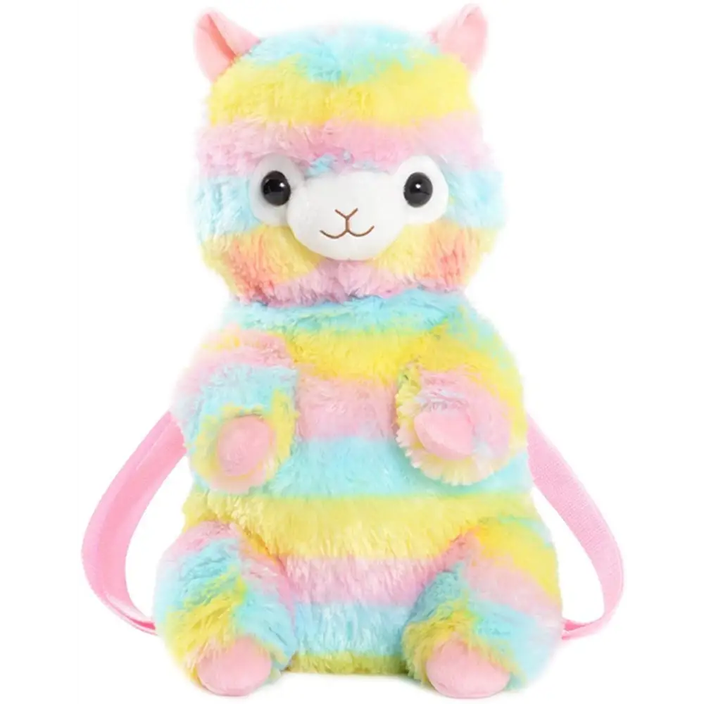 Soft Rainbow Alpacasso Inspired Backpack with Adjustable Straps - backpack