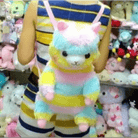 Soft Rainbow Alpacasso Inspired Backpack with Adjustable Straps - Cosparty