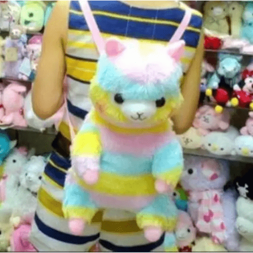 Soft Rainbow Alpacasso Inspired Backpack with Adjustable Straps - Cosparty