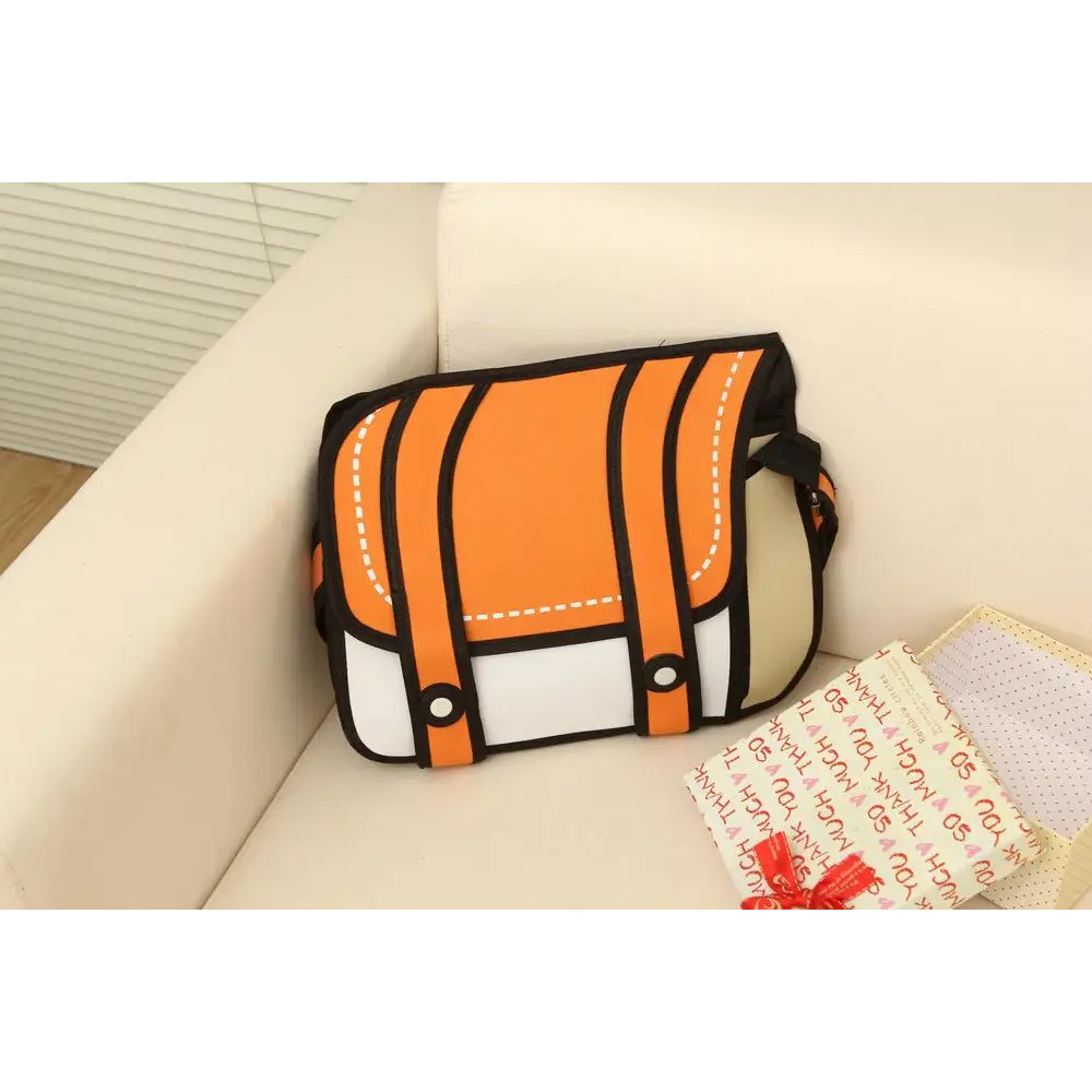 Spacious 2D Cartoon Messenger Bag for Kawaii Goods - Purse