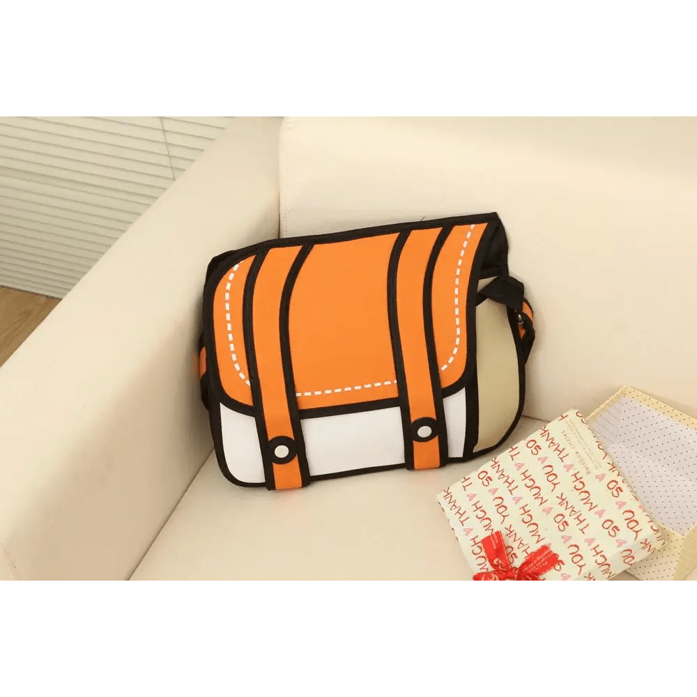 Spacious 2D Cartoon Messenger Bag for Kawaii Goods - Cosparty