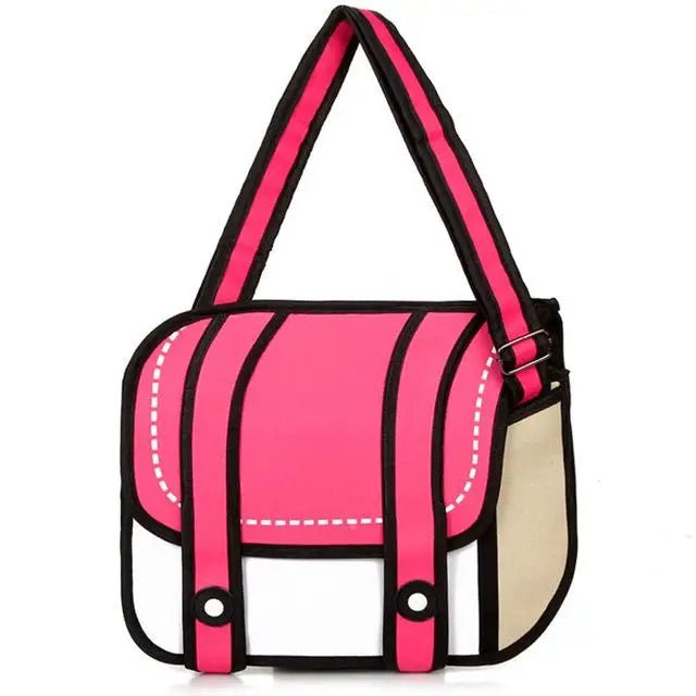 Spacious 2D Cartoon Messenger Bag for Kawaii Goods - Cosparty