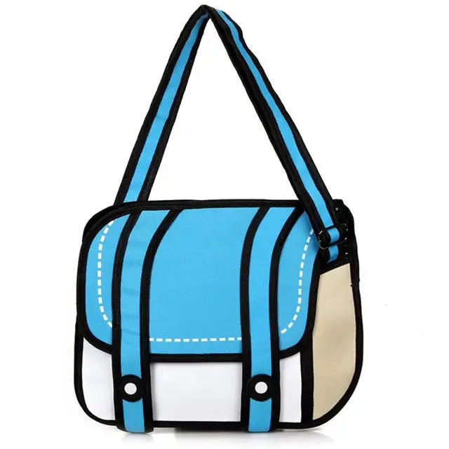 2D Messenger Shoulder Bag Cartoon Style Backpack Handbag Anime Harajuku Japan Mind Bending Mind Trick by Cosparty