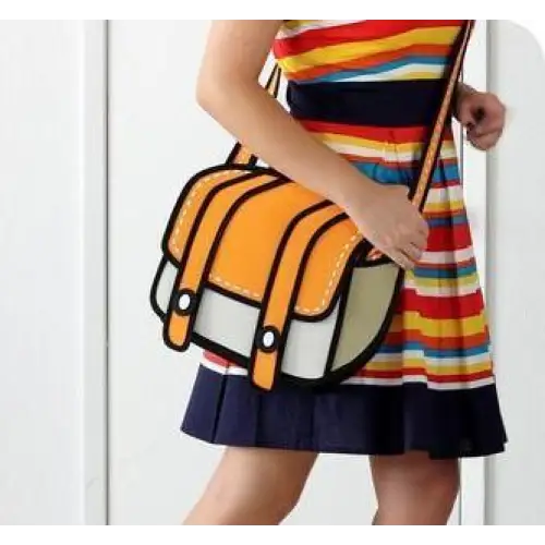 Spacious 2D Cartoon Messenger Bag for Kawaii Goods - Purse