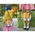 Spacious 2D Cartoon Messenger Bag for Kawaii Goods - Purse