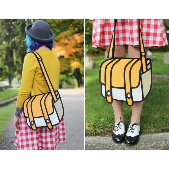 Spacious 2D Cartoon Messenger Bag for Kawaii Goods - Purse