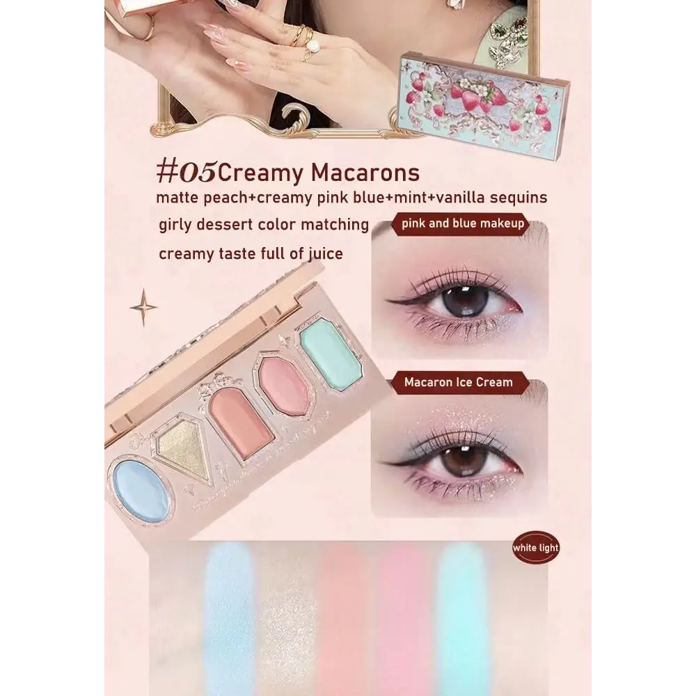 Berry Angelic Eyeshadow Palette - 5 Creamy Macaron - eyeshadow