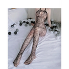 Spider Web Black Mesh Bodystocking for Seductive Halloween Vibes - Lingerie