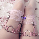 Spiky Garter Belt with Punk Rock Style and Metal Heart - Cosparty