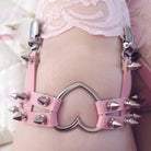 Spiky Garter Belt with Punk Rock Style and Metal Heart - Accessories