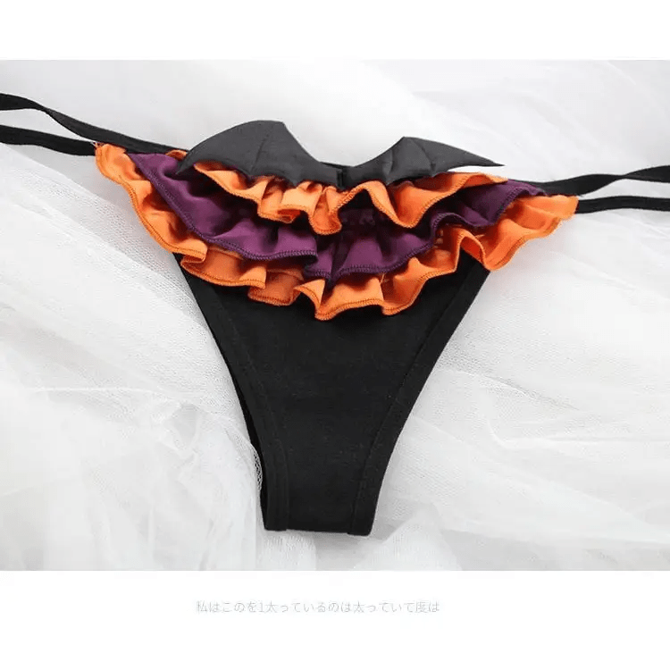 Spooky Bat Wing Lingerie Set for Halloween Enthusiasts - Cosparty