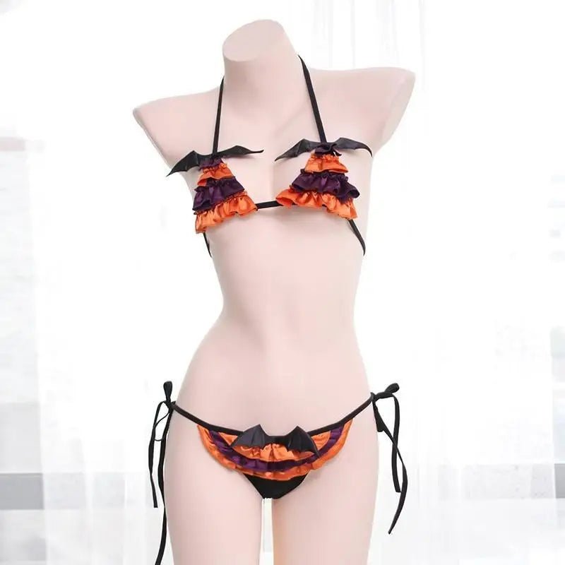 Spooky Bat Wing Lingerie Set for Halloween Enthusiasts - Cosparty