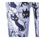 Spooky Black Cat Yoga Pants for Kawaii Active Wear in New Condition - Cosparty