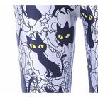 Spooky Black Cat Yoga Pants for Kawaii Active Wear in New Condition - M - pants