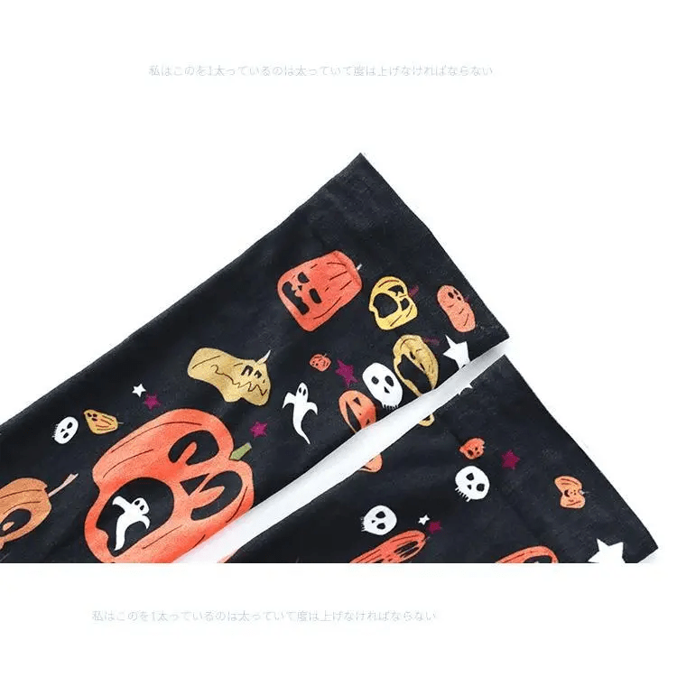 Spooky Halloween Pumpkin Print Lolita Thigh High Stockings - Cosparty