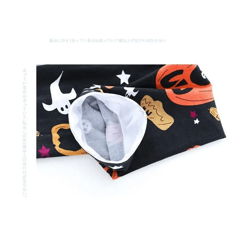 Spooky Halloween Pumpkin Print Lolita Thigh High Stockings - Cosparty