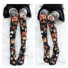 Spooky Halloween Pumpkin Print Lolita Thigh High Stockings - Cosparty