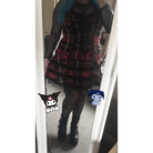 Spooky Tartan Plaid Lace - Up Gothic Dress for Dark Fashion Lovers - Cosparty