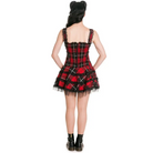 Spooky Tartan Plaid Lace-Up Gothic Dress for Dark Fashion Lovers - dress