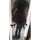 Spooky Tartan Plaid Lace-Up Gothic Dress for Dark Fashion Lovers - dress