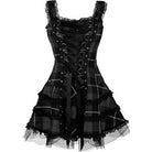 Spooky Tartan Plaid Lace - Up Gothic Dress for Dark Fashion Lovers - Cosparty