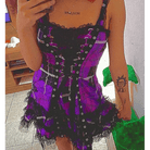 Spooky Tartan Plaid Lace - Up Gothic Dress for Dark Fashion Lovers - Cosparty