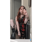 Spooky Tartan Plaid Lace - Up Gothic Dress for Dark Fashion Lovers - Cosparty