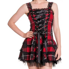 Spooky Tartan Plaid Lace-Up Gothic Dress for Dark Fashion Lovers - dress