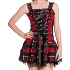 Spooky Tartan Plaid Lace - Up Gothic Dress for Dark Fashion Lovers - Cosparty