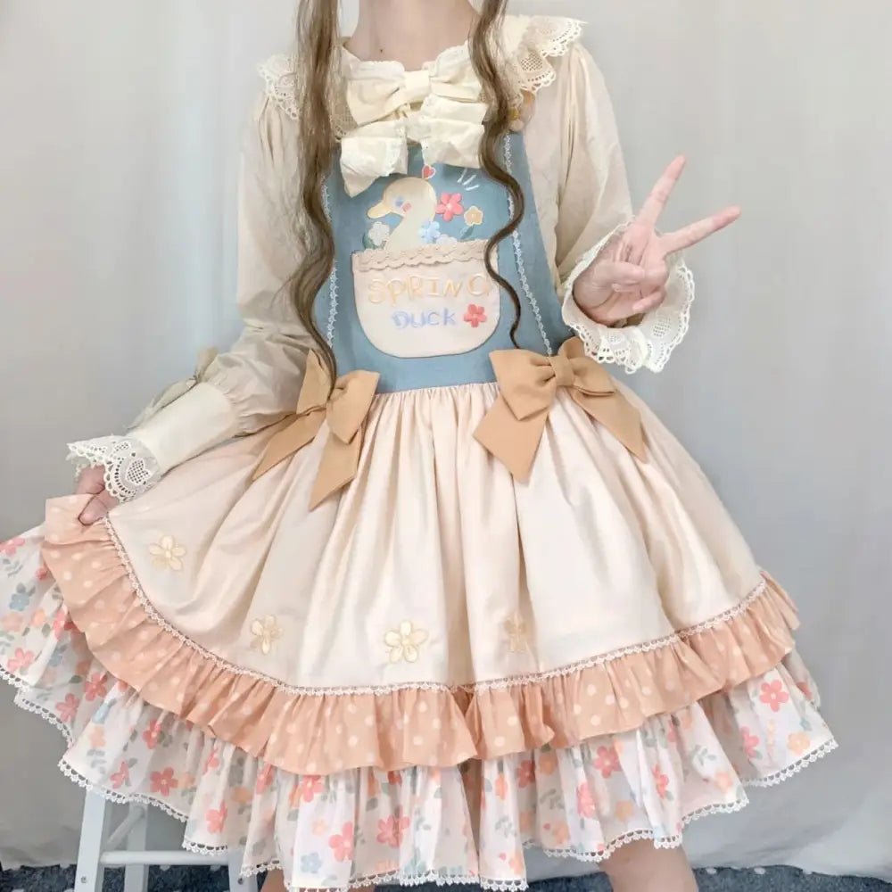 Spring Ducky Themed Lolita Dress for Kawaii Princesses - Cosparty