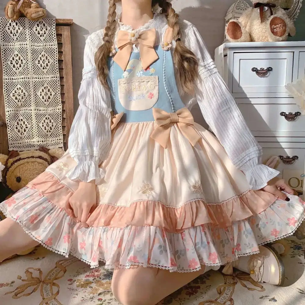 Spring Ducky Themed Lolita Dress for Kawaii Princesses - dress