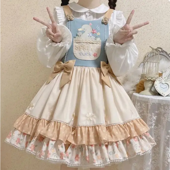 Spring Ducky Themed Lolita Dress for Kawaii Princesses - dress