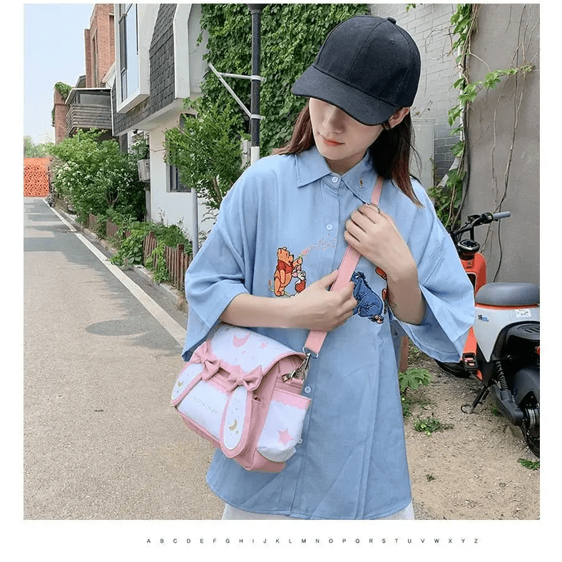 Star Bunny Vegan Leather Lolita Purse with Cute Rabbit Ears - Cosparty