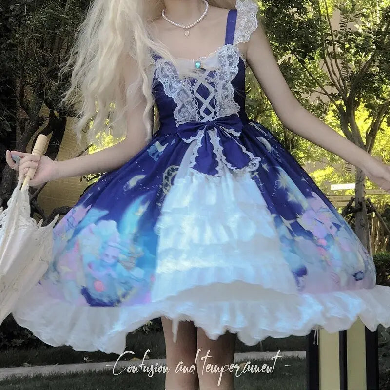 Starry Bunny Kingdom Lolita Dress for Magical Twilight Fairytales - dress